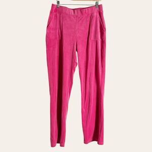 Juicy by Juicy Couture Pink Velour Pull-On Y2K Lounge Sweatpants Size Large